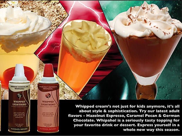 Alcohol-infused whipped cream Whipped Lighting.
