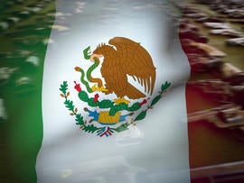 Mexico flag over Handguns