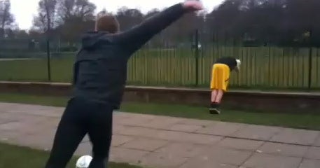 FAIL Boy's attempt to hit kid with soccer ball "blows up" in his face CBS News