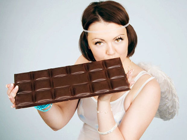 chocolate, angel, woman, pretty, wings, diet, food, heaven, sweets, desert, stock, 4x3