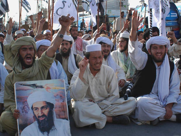Supporters of Pakistani religious party Jamiat Ulema-e-Islam rally to condemn killing of Osama bin Laden in Quetta, Pakistan