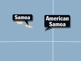 GENERIC map of Samoa, American Samoa