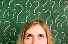 questioning, wondering, asking, question marks, confused, thinking, chalkboard, blackboard, stock, 4x3 