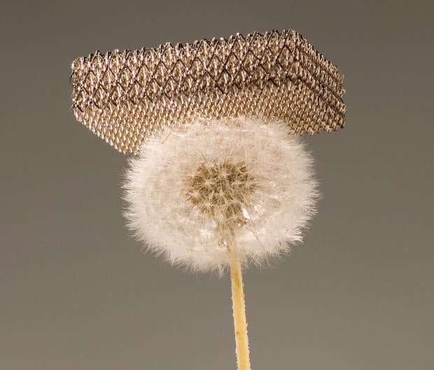 The super-low density of this metal lattice means it can perch with no trouble on a dandelion.