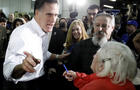 Former Massachusetts Gov. Mitt Romney campaigns at Gilchrist Metal Fabricating in Hudson, N.H., Jan. 9, 2012. 