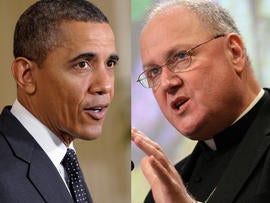 Cardinal-designate Timothy Dolan and Barack Obama