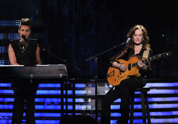 The 54th Annual GRAMMY Awards - Alicia Keys and Bonnie Raitt 