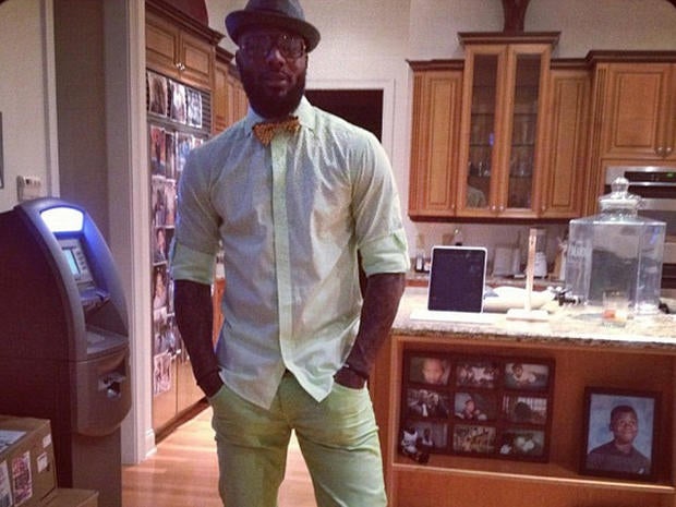 Deshawn Stevenson in his kitchen.