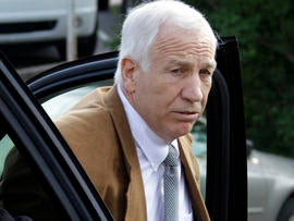 Former Penn State assistant football coach Jerry Sandusky arrives at the Centre County Courthouse in Bellefonte, Pa., June 22, 2012.