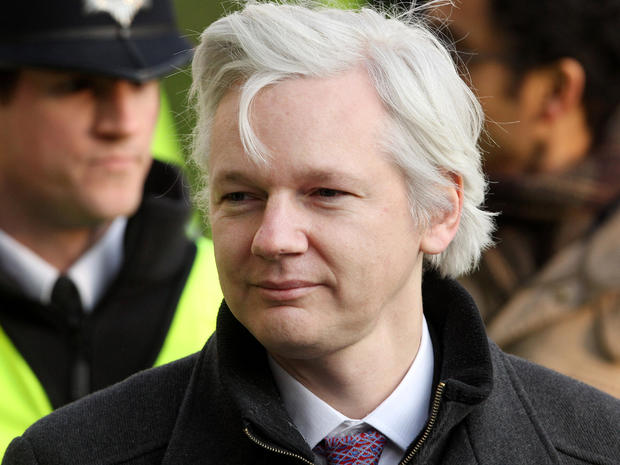 Julian Assange, the founder of the WikiLeaks whistleblowing website, arrives at Great Britain's Supreme Court Feb. 1, 2012, in London. 