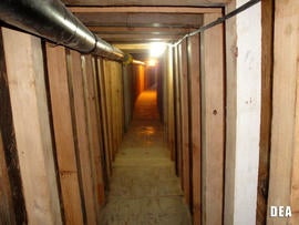 A tunnel authorities found in San Luis, Ariz., that they suspect was designed to smuggle drugs into the United States is seen in this image provided by the U.S. Drug Enforcement Administration July 12, 2012.