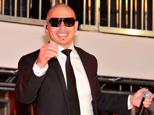 Singer Pitbull performs at the "Men In Black 3" premiere after pa...