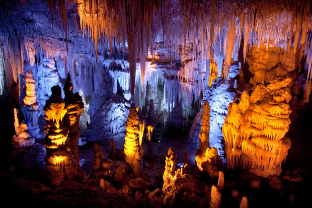 Stalactite-filled cave illuminated - Photo 1 - Pictures - CBS News