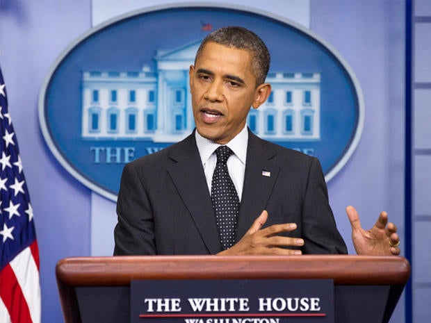 President Barack Obama speaks in the White House briefing room in Washington, Monday, Aug. 20, 2012.