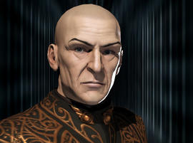 This undated publicity image provided by CCP Games shows Sean Smith's computer-generated avatar portrait as "Vile Rat," from the game "EVE Online."