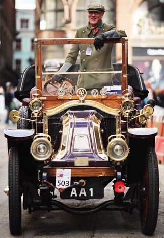 Classic car rally in London