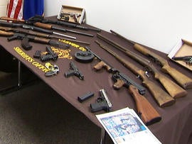 Police found 15 guns at Oberender's home.
