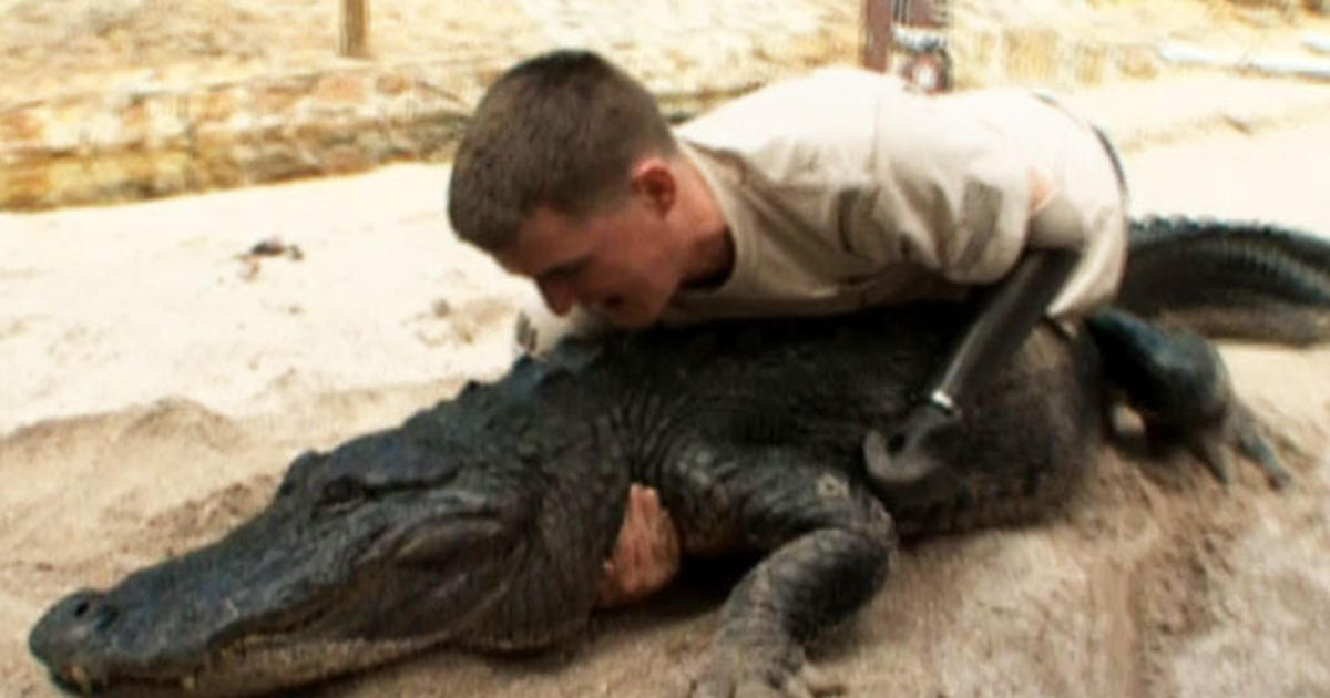 Triple Amputee Vet Takes On Skydiving Alligator Wrestling Cbs News