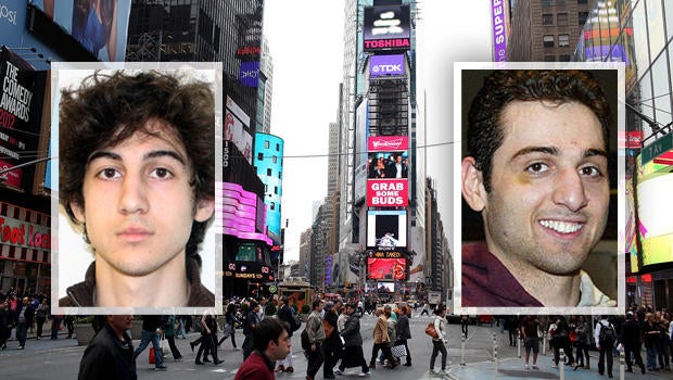 Tsarnaev brothers splitscreen on Times Square