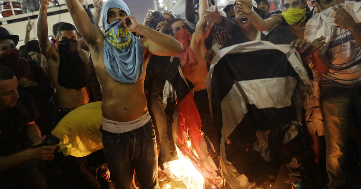 Brazil protesters flood Sao Paulo streets for 2nd night CBS News