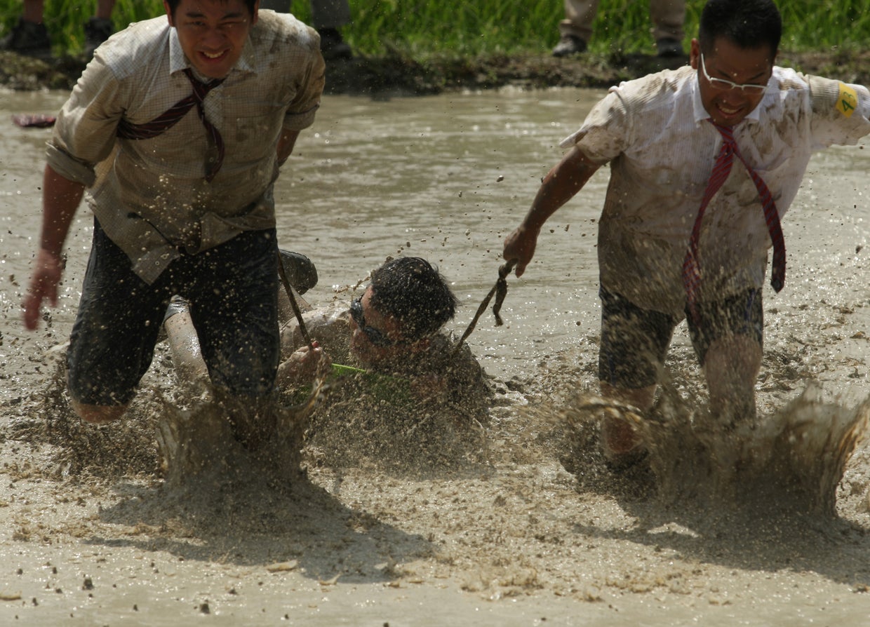 Japanese festival celebrates mud