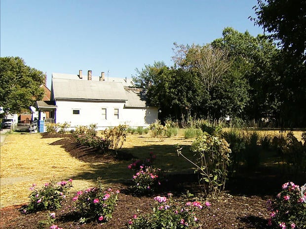Children now play in the garden planted on the site of what became known as the "House of Horrors."