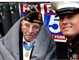 Nicholas Oresko, shown wearing his medal, continued to have many admirers throughout his later years.