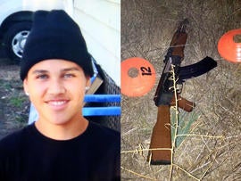 Andy Lopez and the replica assault rifle the 13-year-old was holding when he was shot and killed by two Sonoma County deputies in Santa Rosa, Calif., Oct. 22, 2013, are seen in this combination of pictures provided by the family via The Press Democrat and the Sonoma County Sheriff's Department.