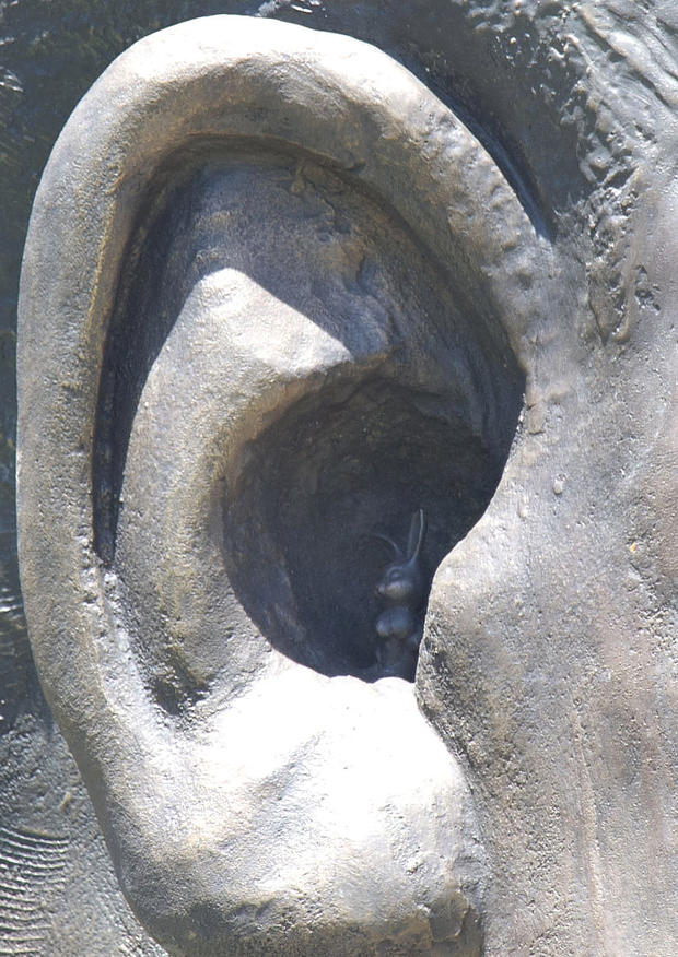 Mandela Statue ear detail 