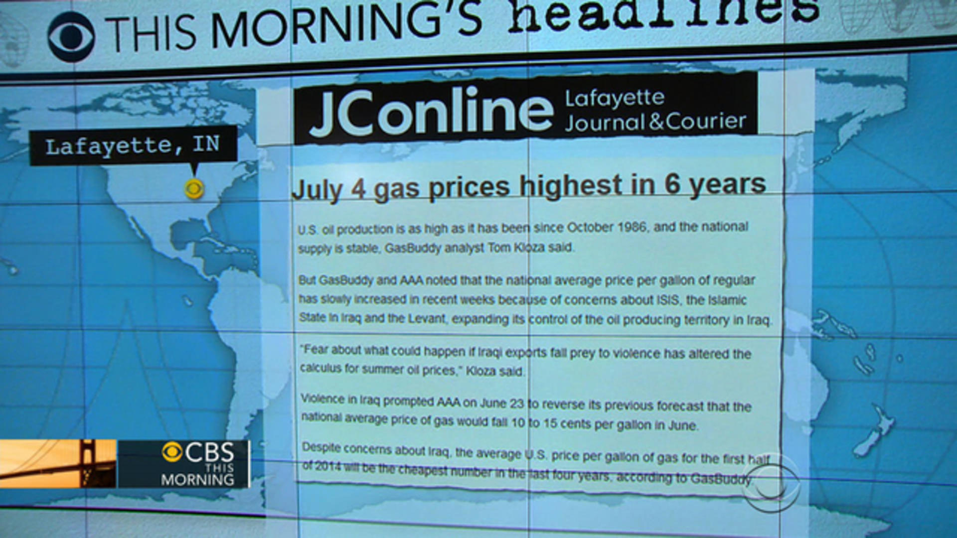 headlines at 7 30 iraq crisis sends gas prices sky high cbs news cbs news