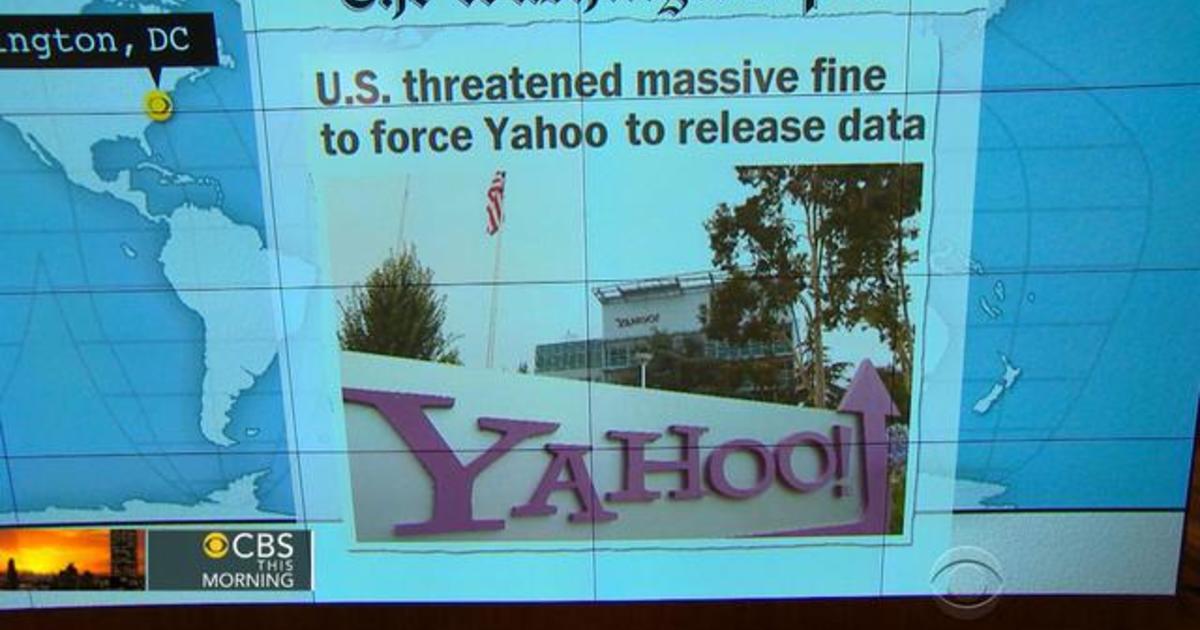 Headlines at 7:30: U.S. government threatened to fine Yahoo $250,000 a