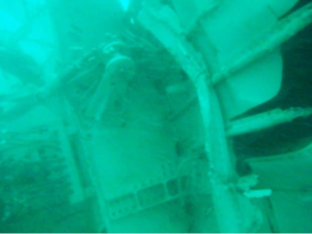 Part of tail of missing AirAsia jetliner is seen on floor of Java Sea in photo taken by searchers on January 7, 2015