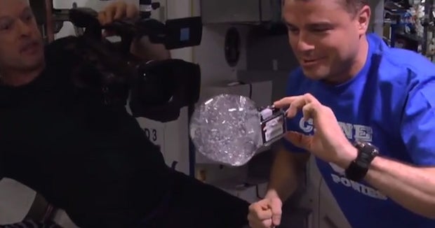 Video shows the weird way water behaves in space CBS News