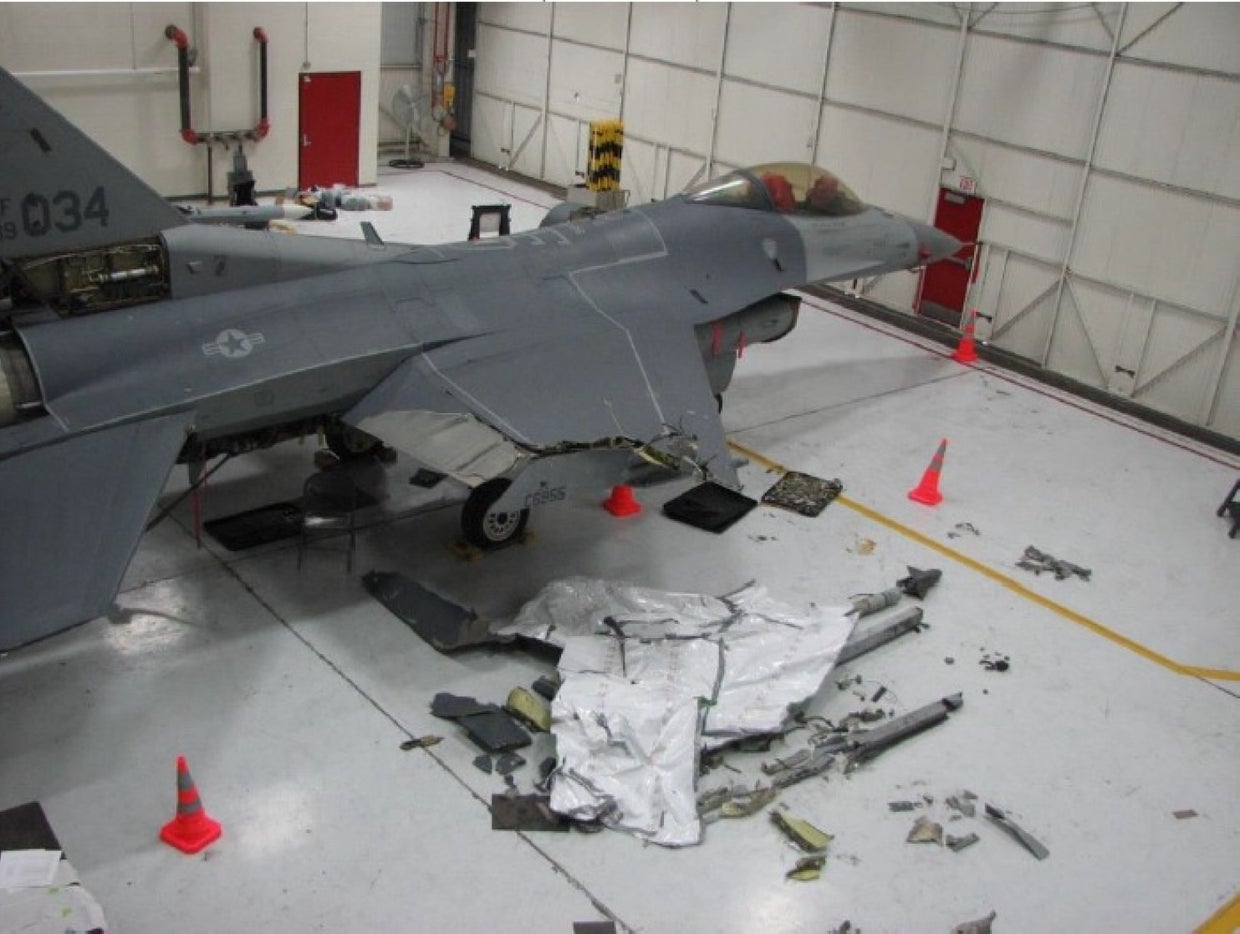 Student pilot lands F16 with wing sheared off after midair collision