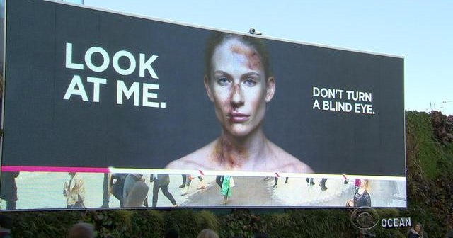Domestic violence billboard dares people not to look away CBS News