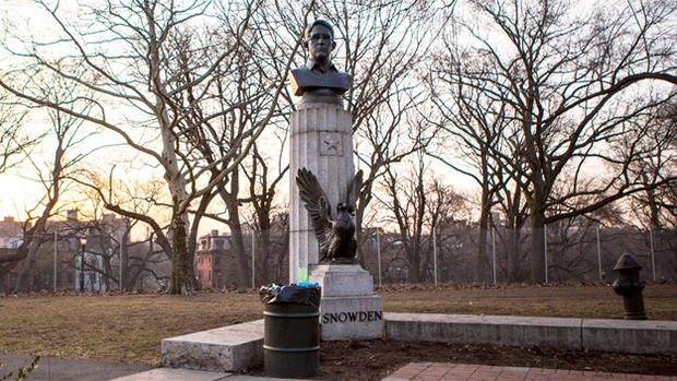 Bust Of Edward Snowden Erected At Prison Ship Martyr's Monument In Brooklyn 