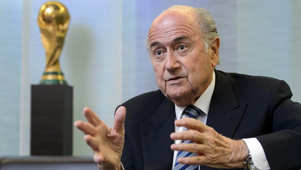 FIFA President Sepp Blatter gestures during an interview May 15, 2015, at the organization's headquarters in Zurich.