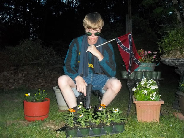Alleged South Carolina church shooter Dylann Roof is seen in an undated photo taken from a website containing the suspect's purported manifesto. 