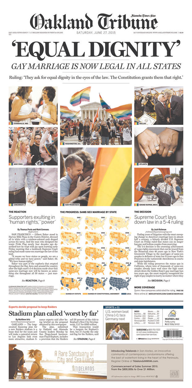 Oakland Tribune Front Page 