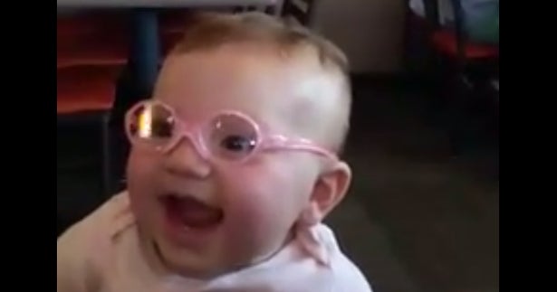 Adorable viral video shows baby seeing clearly for the