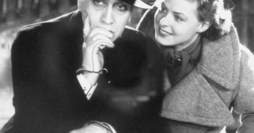 Ingrid Bergman and Gösta Ekman in the scene ofrom the movie /"Intermezzo/". Sr