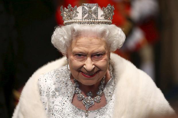 Britain's Queen Elizabeth leaves after the State Opening of Parliament, at the Palace of Westminster
