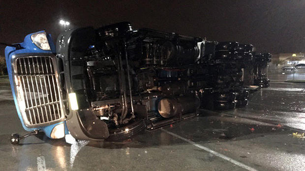 Toppled Big Rig In Lewisville 