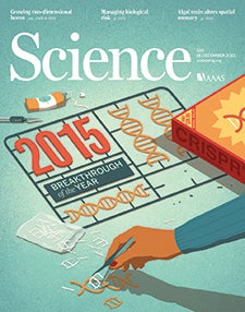 CRISPR geneediting tool is Science magazine's 2015 "Breakthrough of
