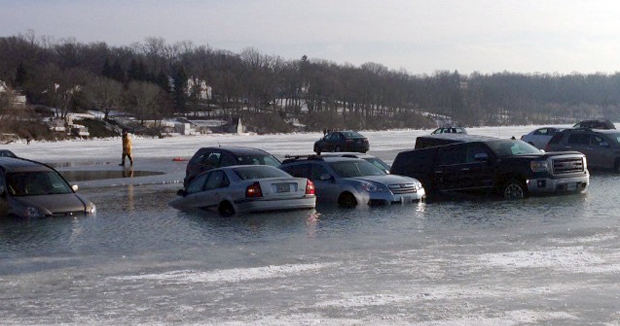 Cars fall through ice at Lake Geneva's Winterfest CBS News