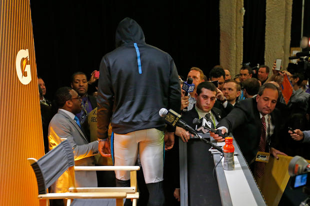 Cam Newton Walks Out Of Post-Super Bowl News Conference 