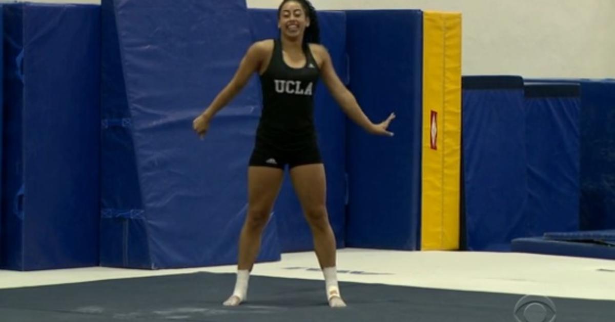 Ucla Gymnast A Viral Sensation Dancing To The Top Cbs News