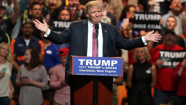 Republican presidential candidate Donald Trump speaks during his rally at the Charleston Civic Center on May 5, 2016, in Charleston, West Virginia.