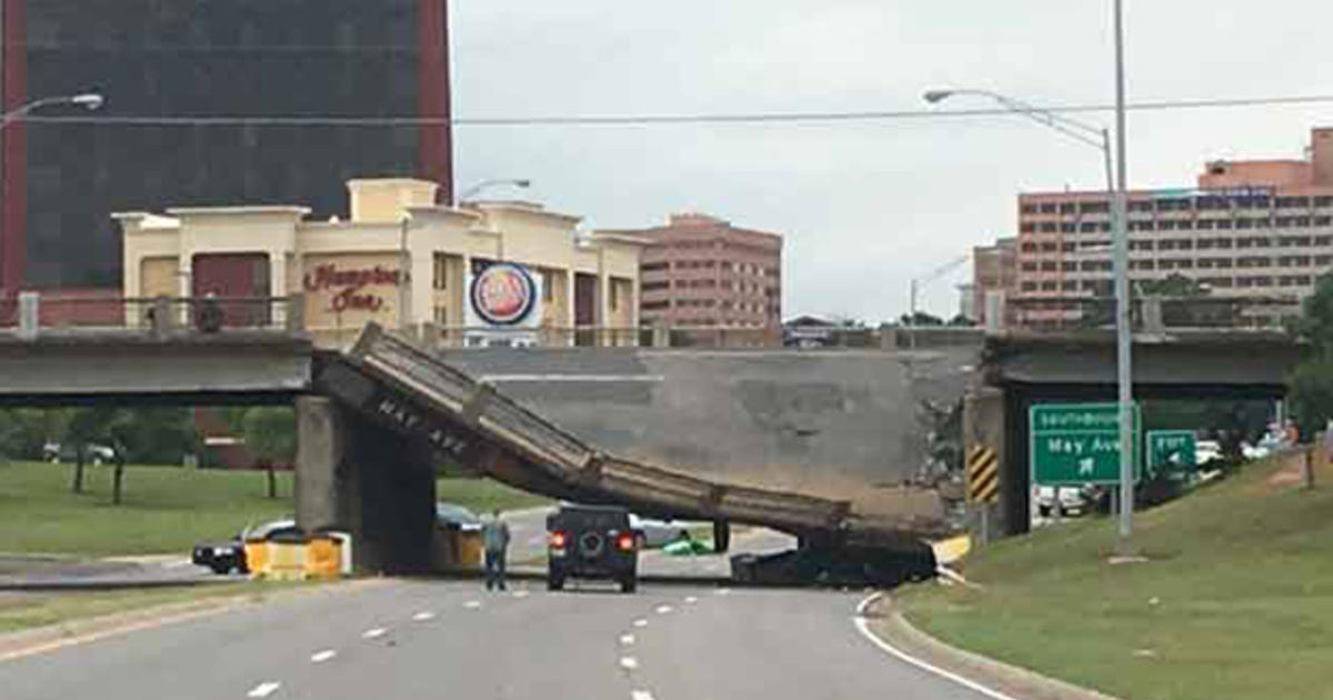 Overpass collapses onto Oklahoma City highway CBS News