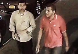 Two unidentified men are seen in an image capture of surveillance video taken in the Manhattan borough of New York City on Sept. 17, 2016.